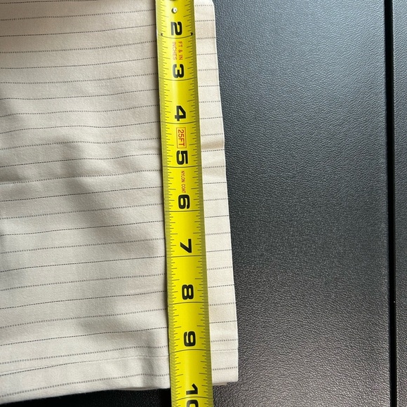 Ann Taylor Women's 4‎ Pinstripe Khaki Cropped Pants Lightweight Preppy FLAW - Picture 7 of 12